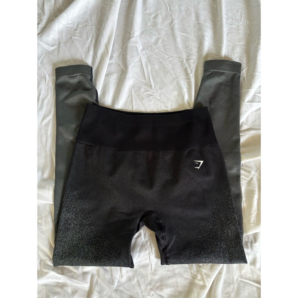 Gymshark Black Gray Ombre Seamless High Waisted Leggings s